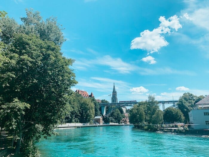 Aare River in Bern Switzerland: one of the best things if you have one day in Bern
